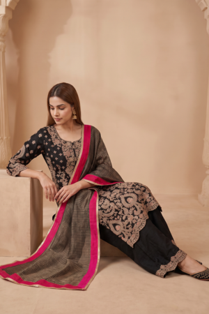 Noir Rani Zari Embroidered Palazzo Set