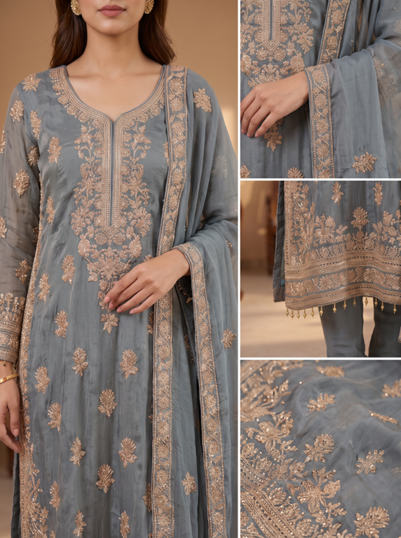 Dusty Blue Zareen Beats Work Set - Image 2